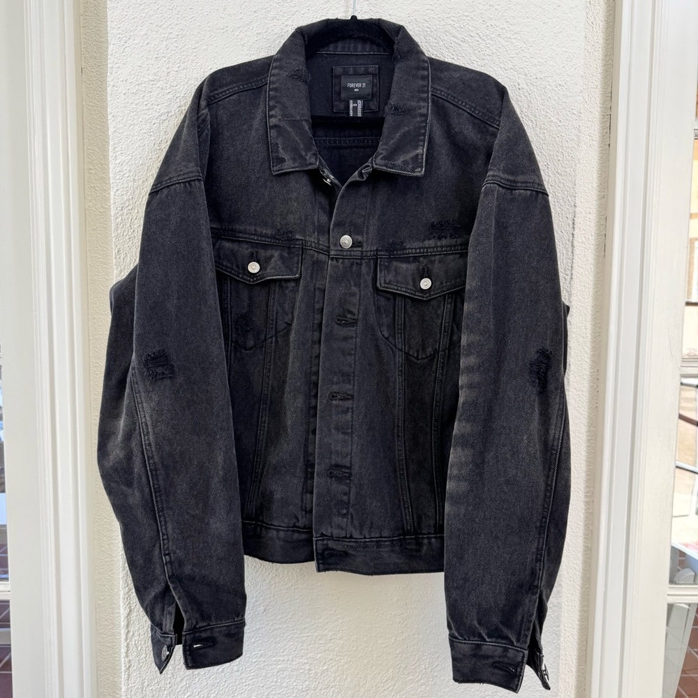 Forever 21 Charcoal Denim Jacket